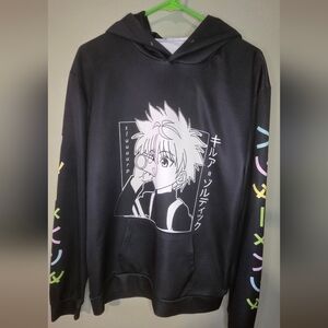 Hunter x Hunter Killua Anime Hoodie Black Graphic Japanese Sleeve Print